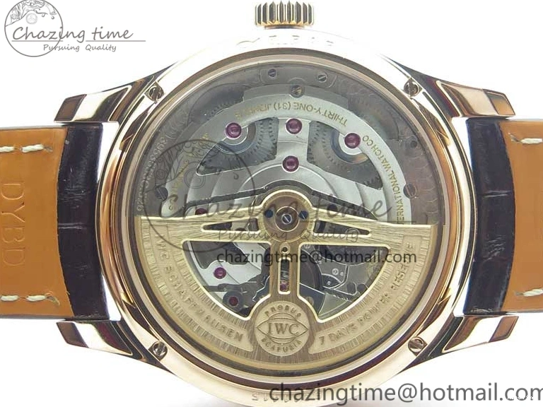 MIROTIME 0308 Compact Portugieser Perpetual Calendar IW503302 RG V9F 1:1 Best Edition White Dial on Brown Leather Strap A 7113